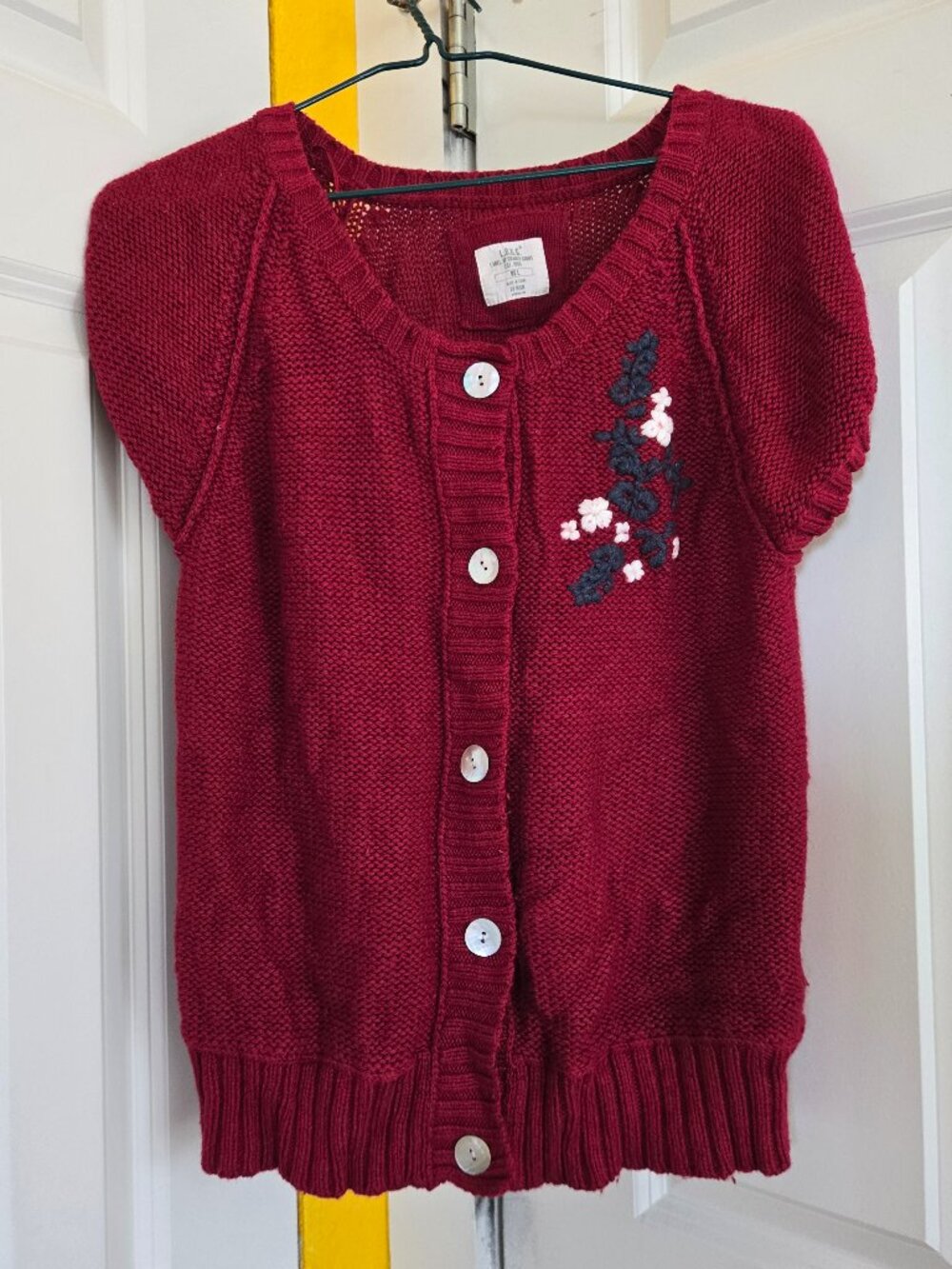 L.O.G.G. short sleeved cardigan with floral embroidery